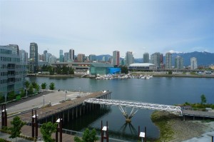 View of False Creek from the Olympic Village in Vancouver, BC