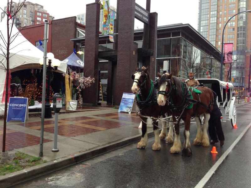 Concord Pacific Christmas horse carriage rides