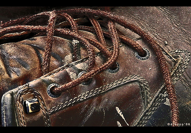 Old leather shoe