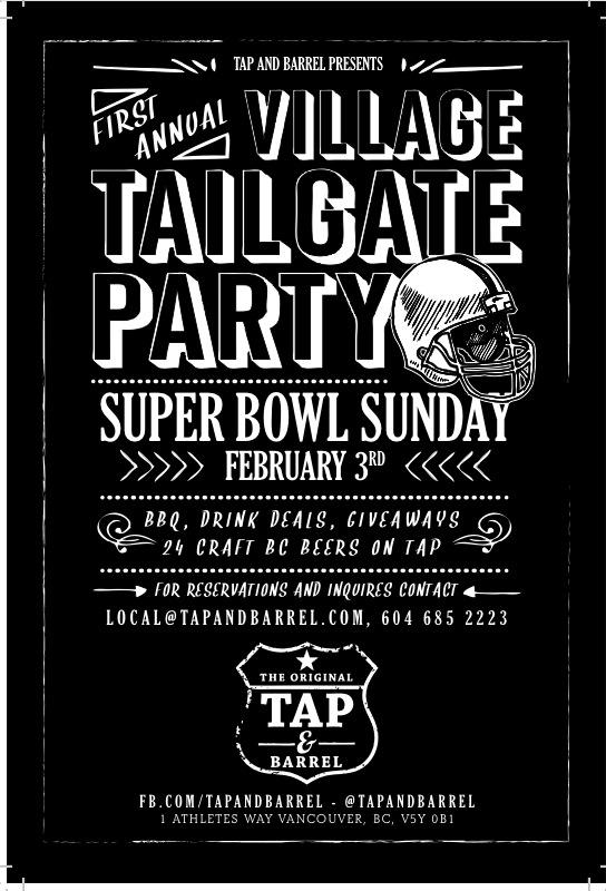 tap and barrel presents the super bowl v