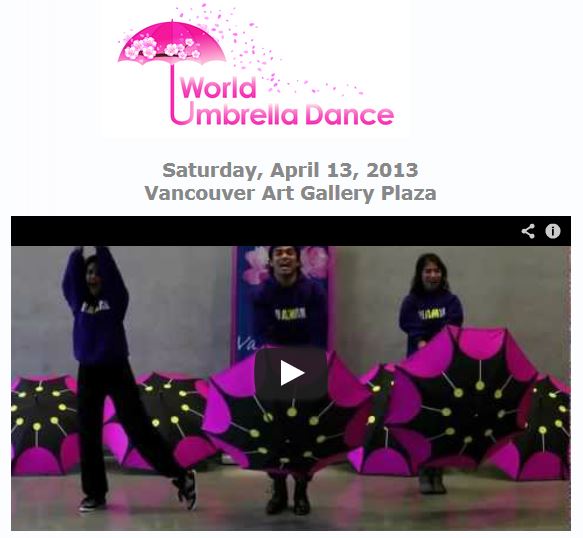 World Umbrella Day Rehearsal logo and video screen capture