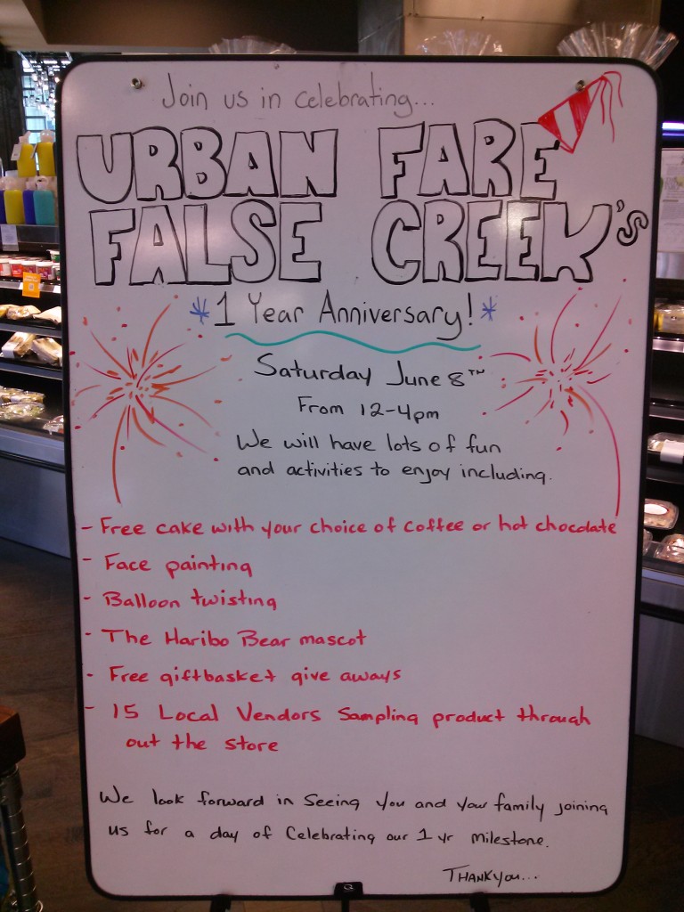 Urban Fare False Creek in the Olympic Village to Celebrate it's 1st Anniversary