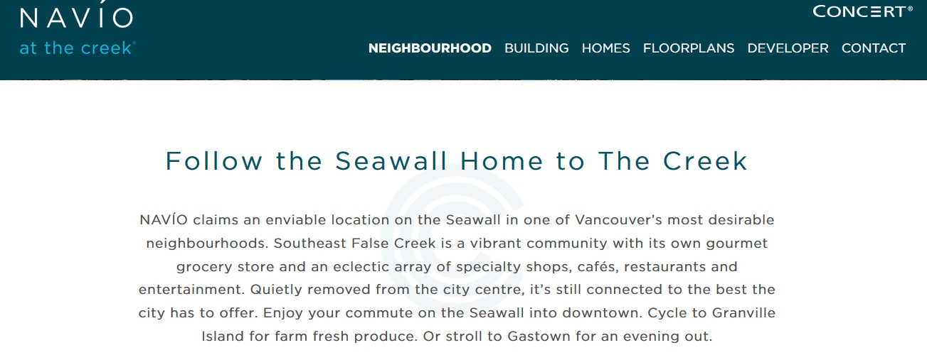 Navio Website: Follow the seawall home